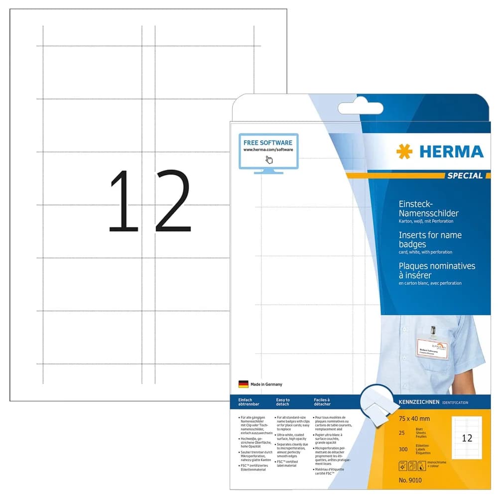 HERMA Hinweisschild für Namensschilder SPECIAL 7,5 x 4,0 cm, 300 St.