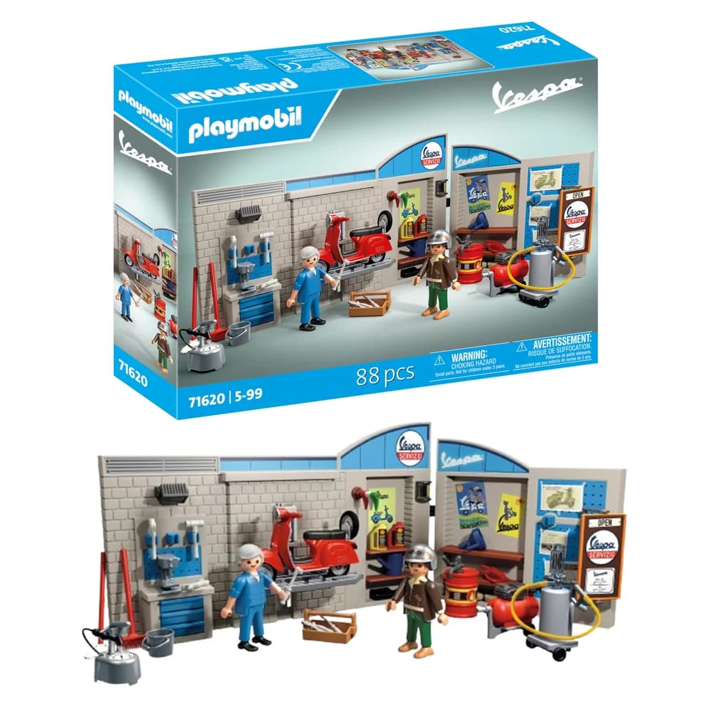 PLAYMOBIL Cars 71620 60s Vespa Garage - Bunt