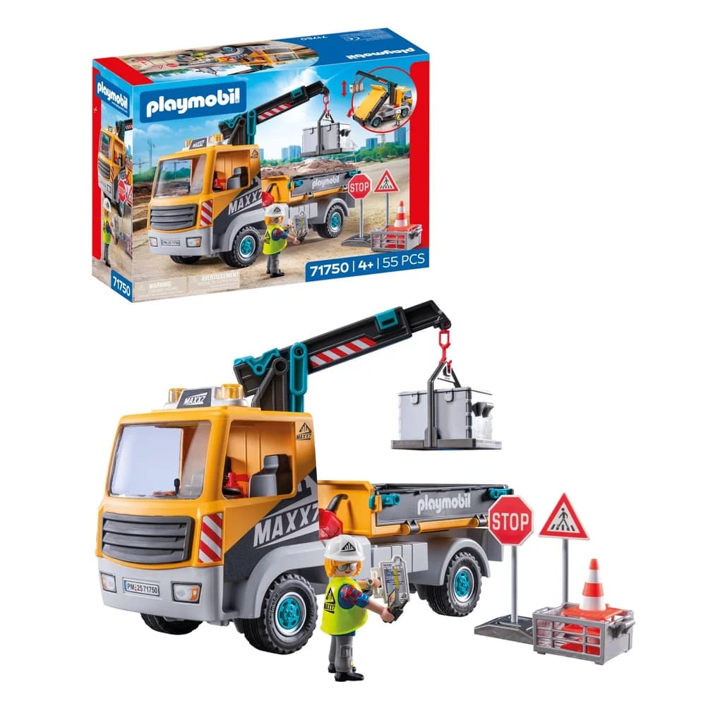 Playmobil® 71750 Baustellen-LKW mit Kran Konstruktions-Spielset