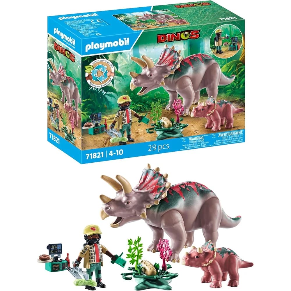 PLAYMOBIL 71821 DINOS Triceratops mit Jungtier