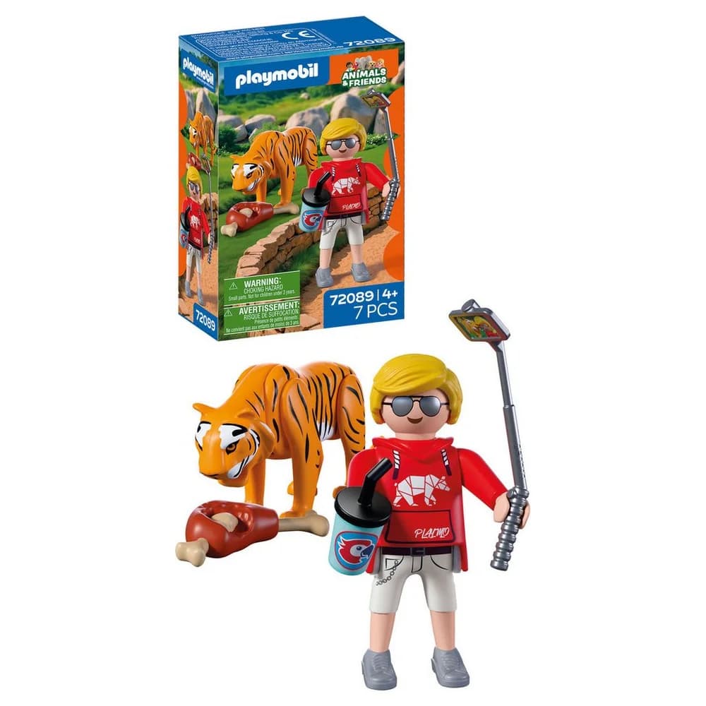 Playmobil® Spiel PLAYMOBIL® 72089 Zoo: Tiger und Besucher – Spielfiguren-Set