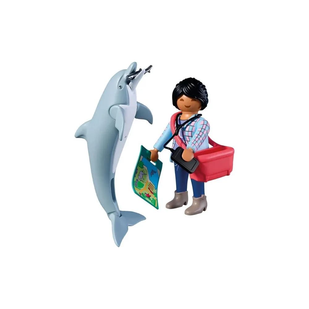 Playmobil® 72091 Animals and Friends Zoo: Delfin und Besucherin Konstruktions-Spielset