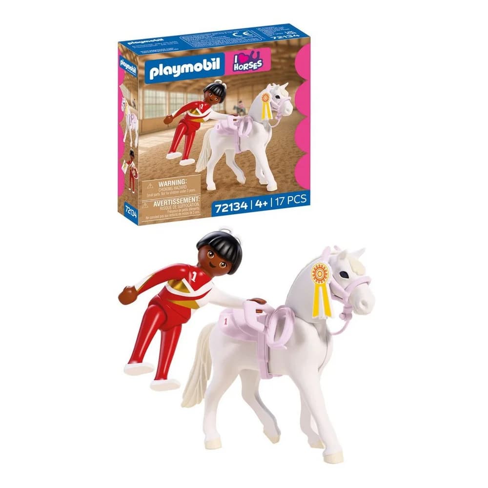 Playmobil® Voltigieren (72134), I Love Horses Konstruktions-Spielset, (17 St), Made in Europe bunt
