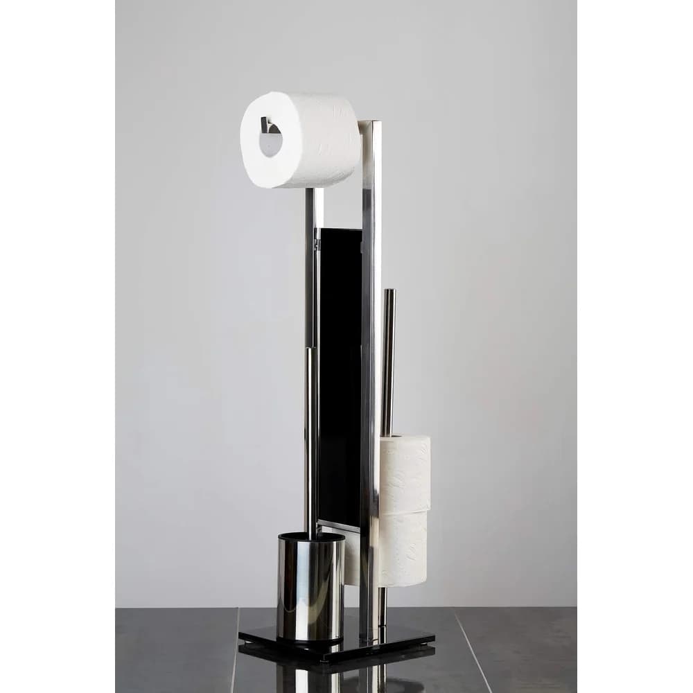 Wenko Stand WC-Garnitur »Rivalta« glänzend schwarz, 18x70 cm
