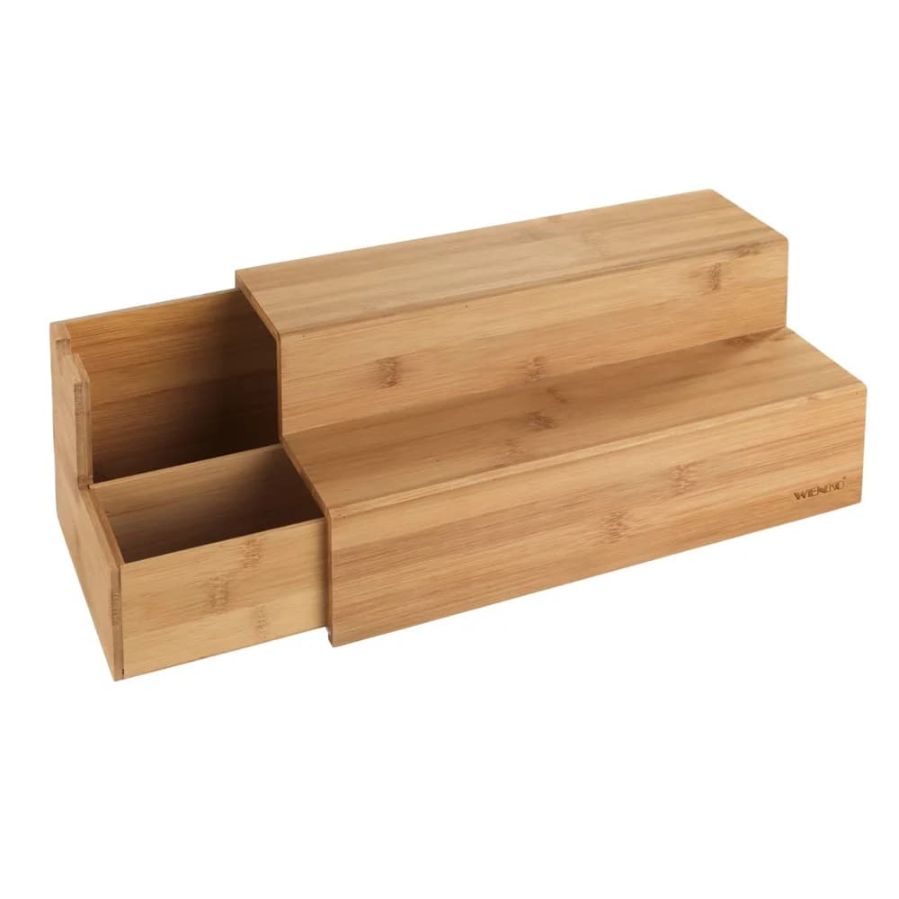 Wenko Bambus Treppe für Kaffee und Tee braun, 33x17.5x15 cm