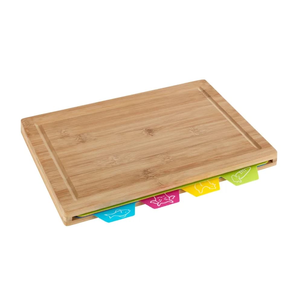 Wenko Schneidebrett »Bella Bambus« mit 4 Schneidematten braun, 32.5x2.3x22.5 cm