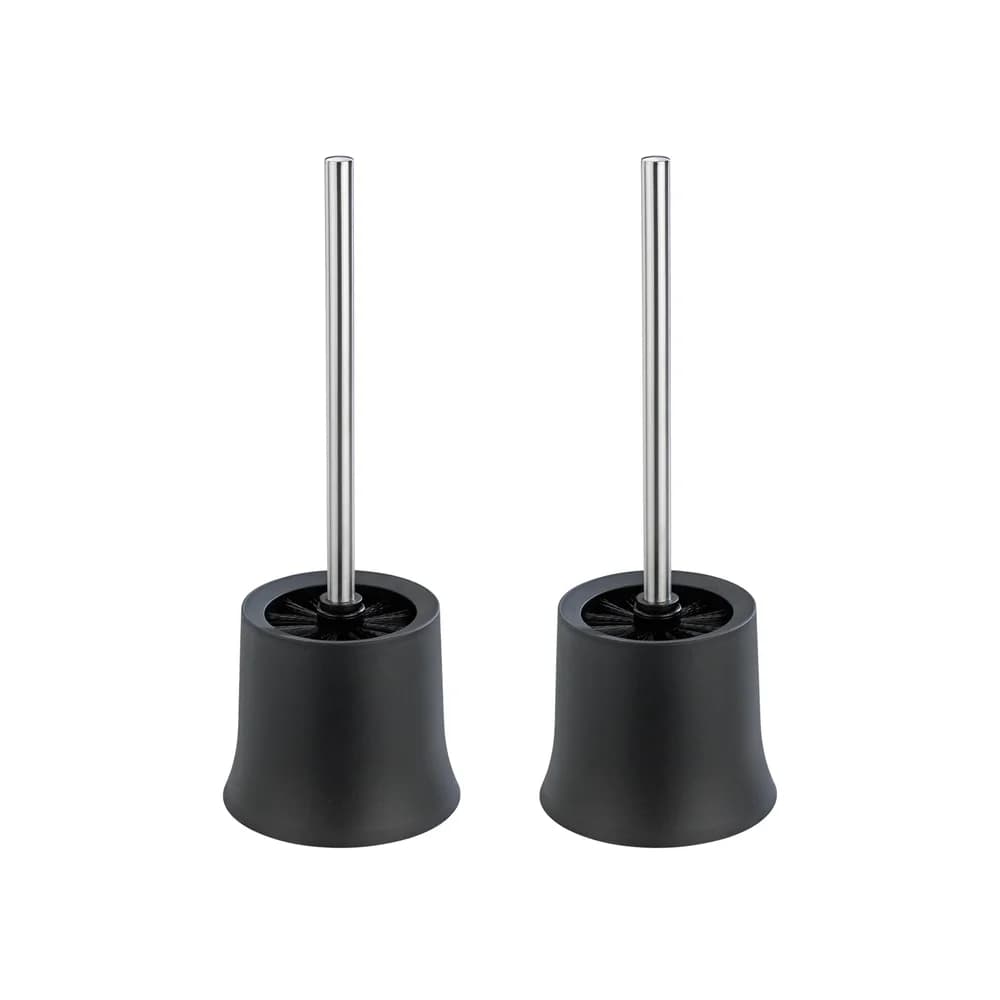 WENKO WC-Garnitur Basic Schwarz 2er Set, inklusive WC-Bürste