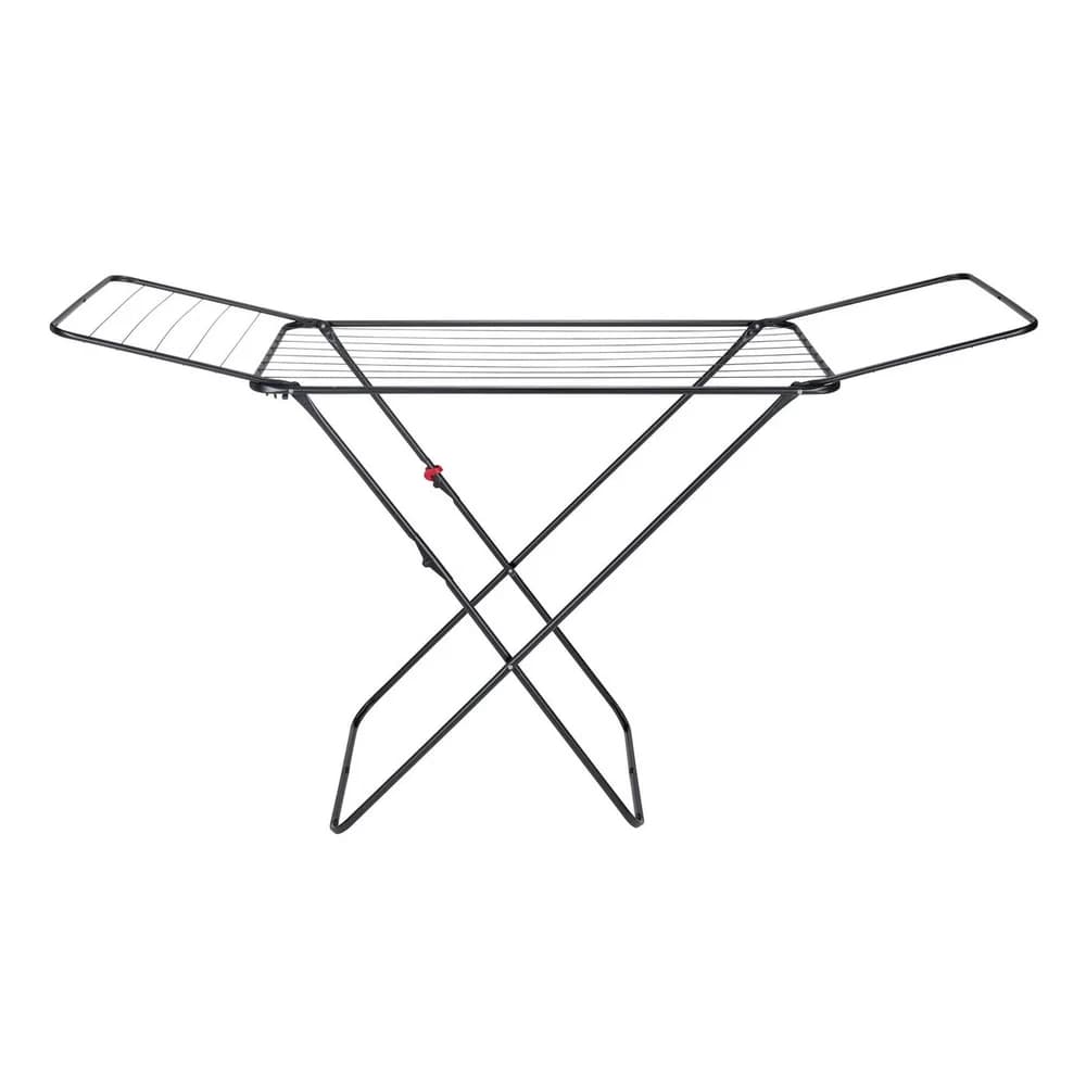 Wenko Flügelwäscheständer CHAMPION, Schwarz - Metall - 170 x 98 cm - klappbar