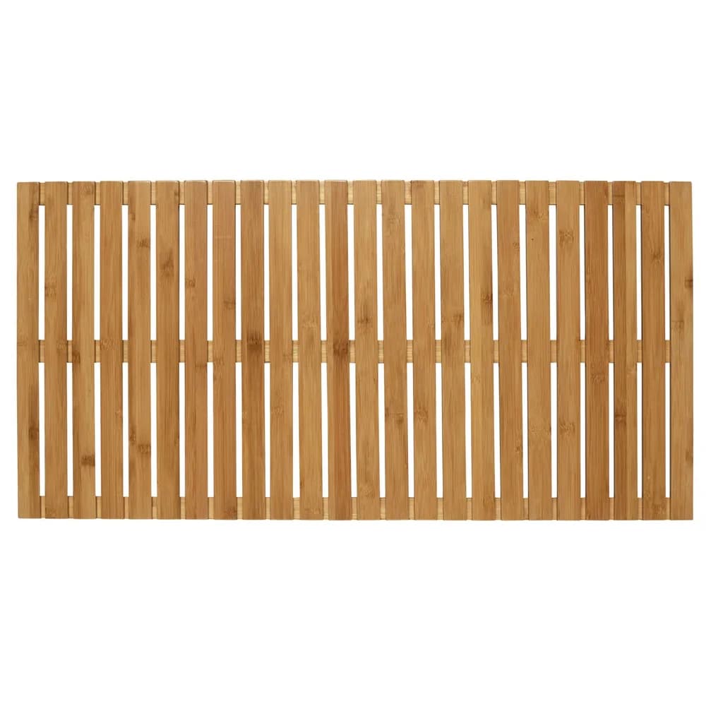 WENKO Baderost Indoor Outdoor Bambus Vorleger 100x50 cm Matte Sauna Pool Dusche - Braun