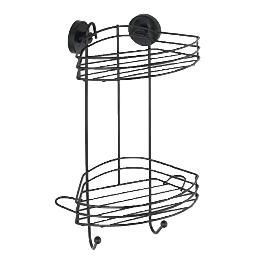 WENKO Duschregal Vacuum-Loc, 2 Etagen schwarz
