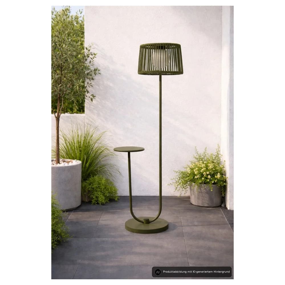 Leco Stehlampe mit Ablagetisch lindgrün
