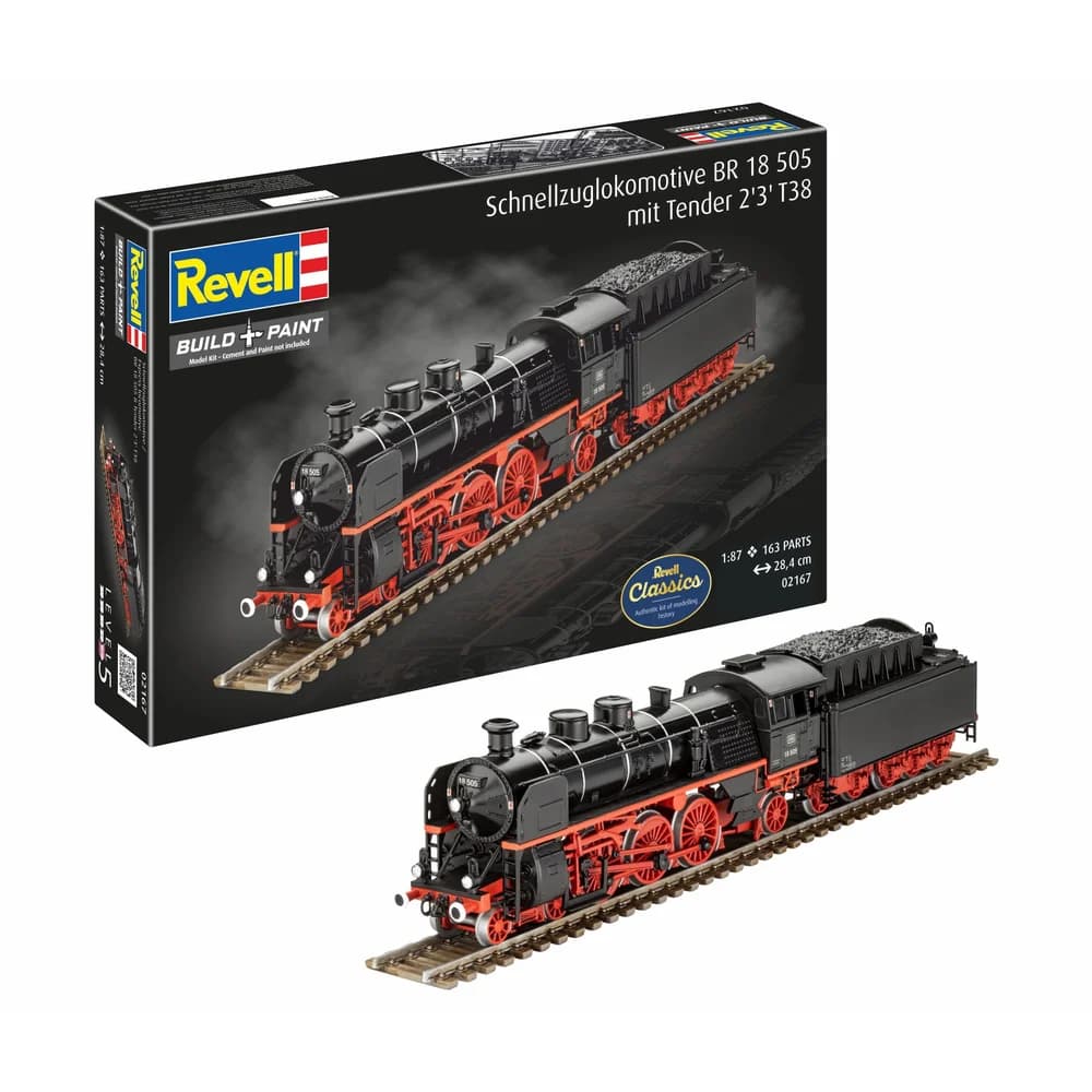 Revell 02167 Schnellzuglokomotive BR 18 505 mit Tender 2'3' T38