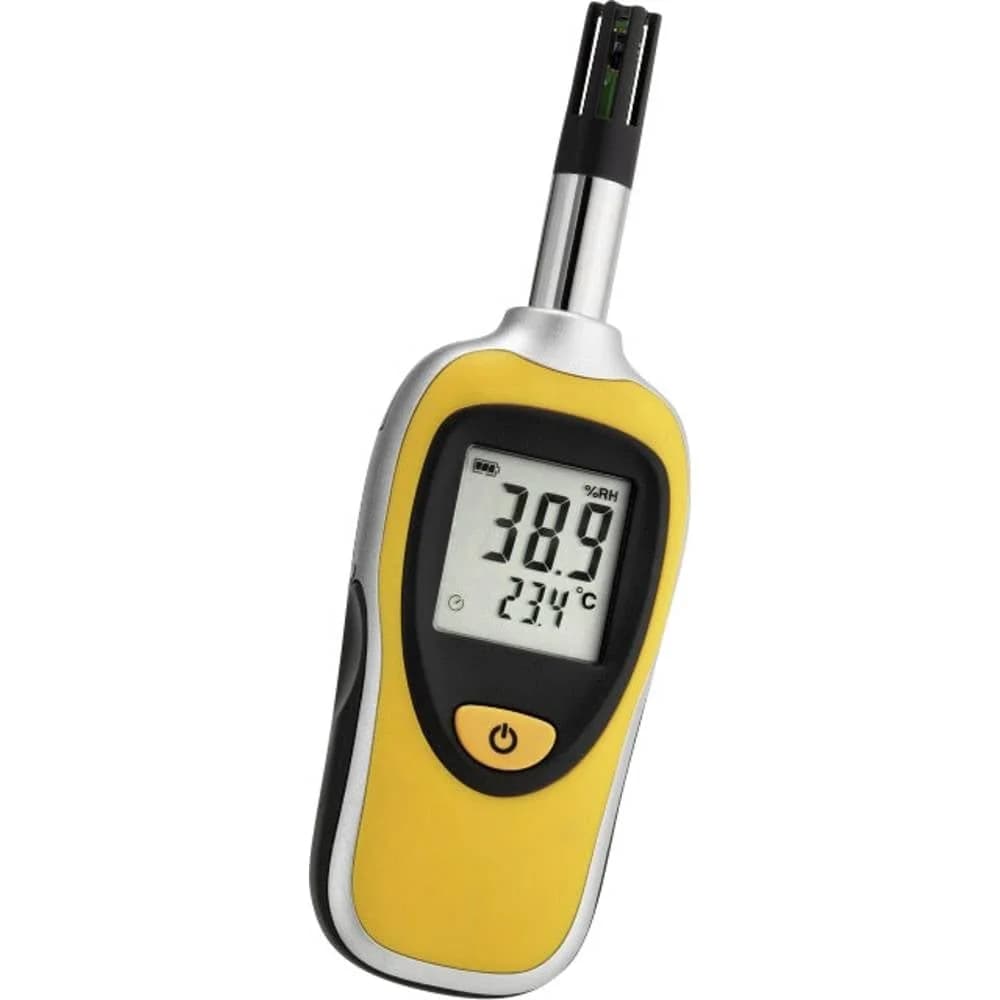 TFA Dostmann Hygrometer Klima Bee, (n.V., 1-St., Handmessgerät inkl. 9V Batterie EK-EL), handlich und leicht gelb