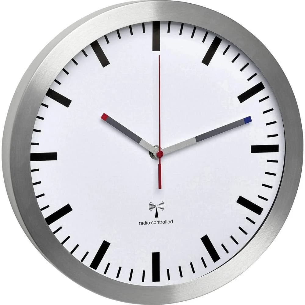 TFA 60.3528.02 Funk-Wanduhr ALUMINIUM