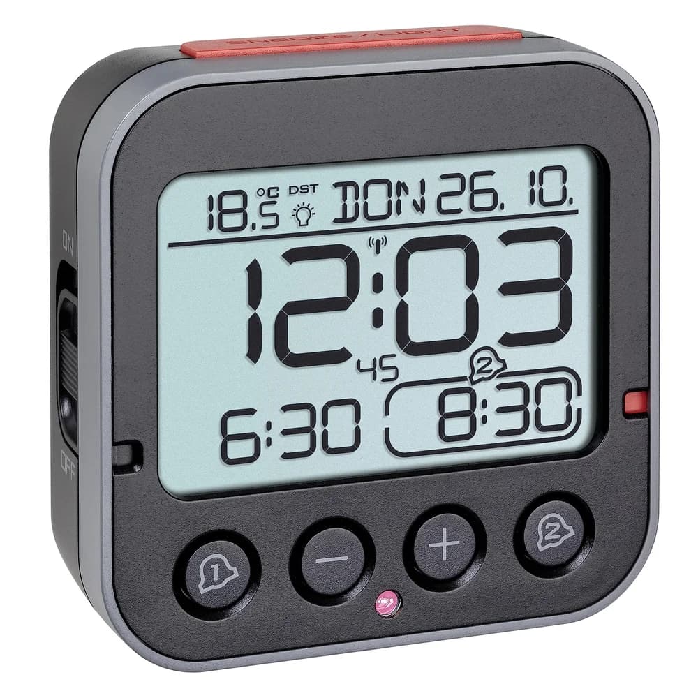 TFA® digitaler Funkwecker BINGO 2.0 schwarz