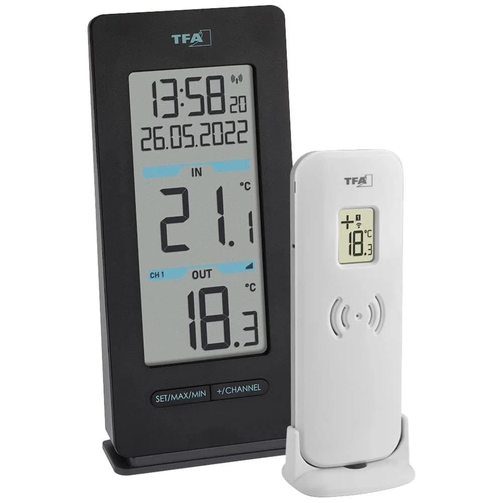 TFA Dostmann Raumthermometer Funk-Thermometer BUDDY 30.3072.01