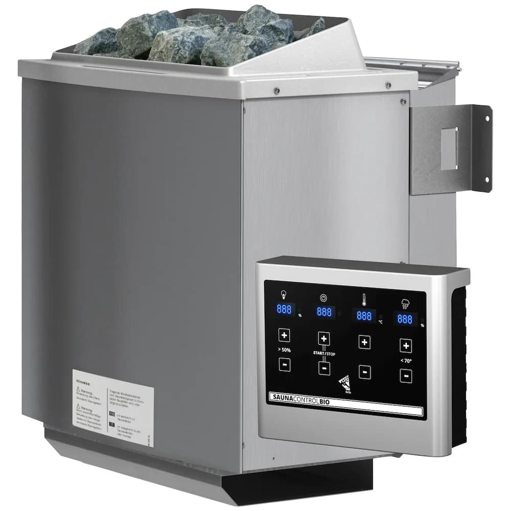 Karibu Saunaofen 9KW SET mit Steinen und Steuergerät -Easy - Silber