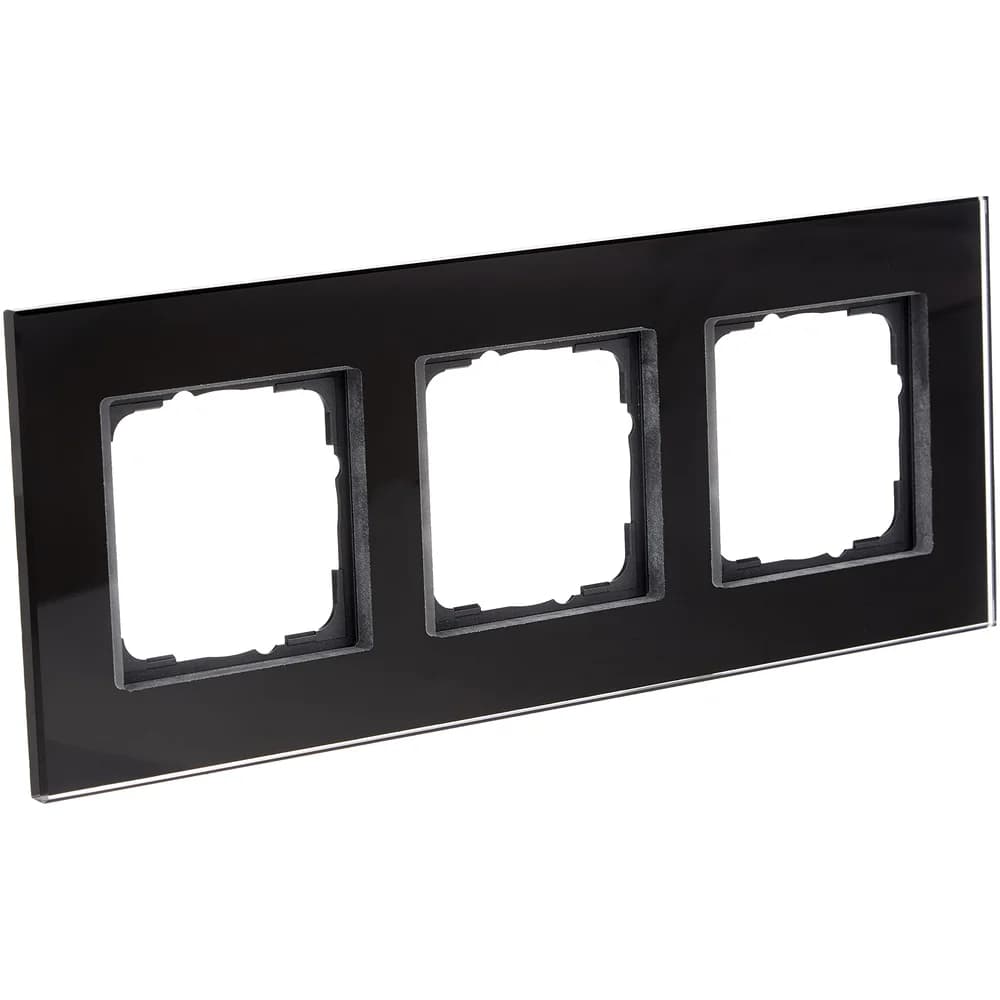 Gira Abdeckrahmen 3f. sw-glas 021305