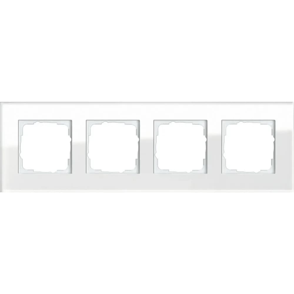 Gira Abdeckrahmen 4f. weissglas 021412