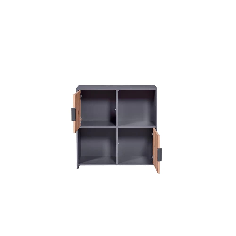 Regal Pepeto 2T ca. 77x77x30cm Anthrazit/Eiche