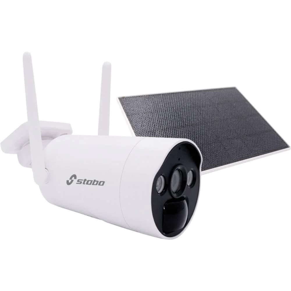 Stabo Überwachungskamera Solar Outdoorcam HD 110° weiß