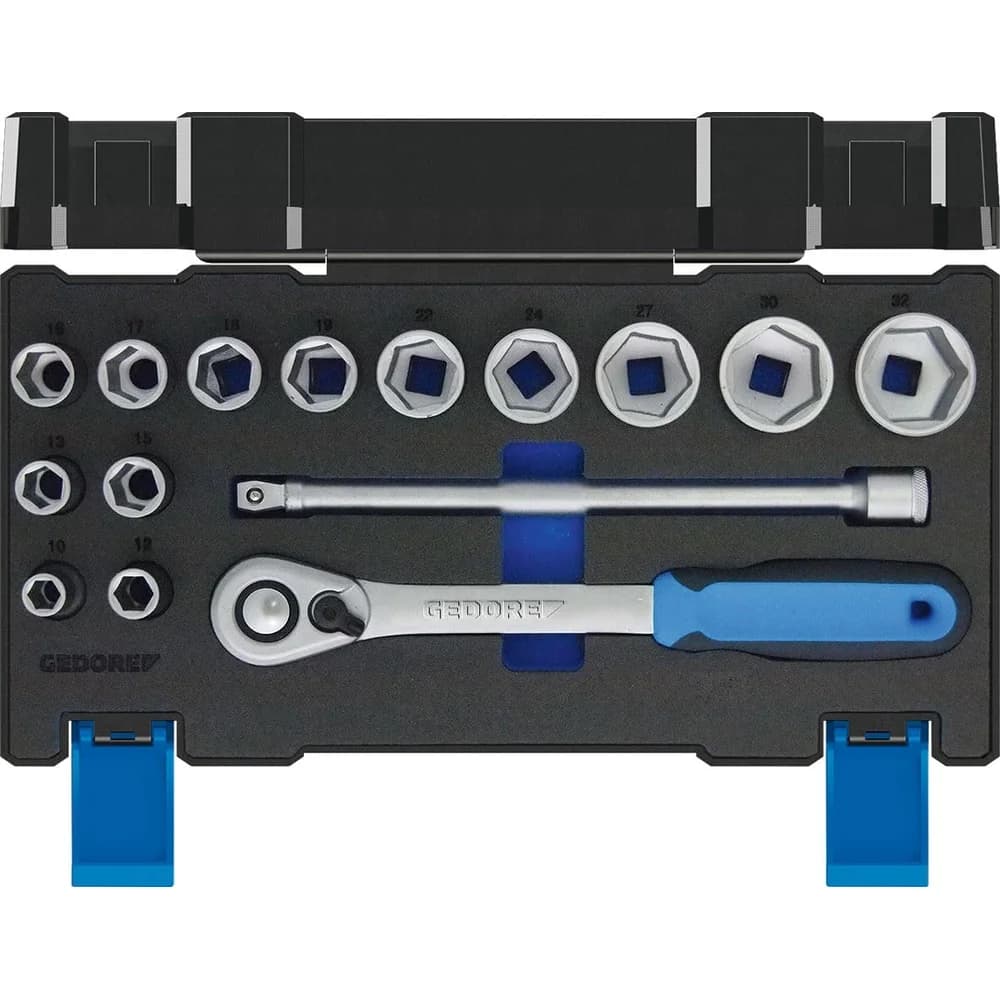 GEDORE Steckschlüssel Set 1/2" 15-teilig sechskant 10-32mm 19 DMU-20