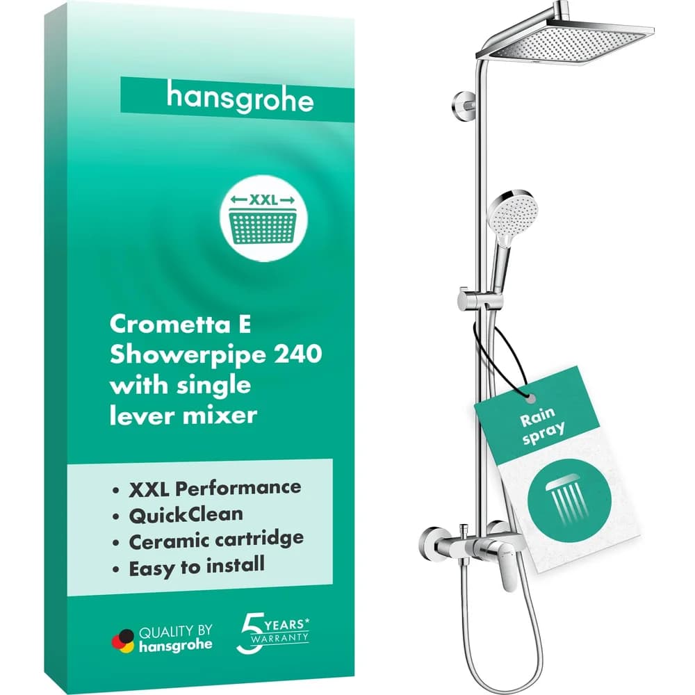 Hansgrohe Crometta E Duschsystem mit Hebelarmatur Chrom 27284000