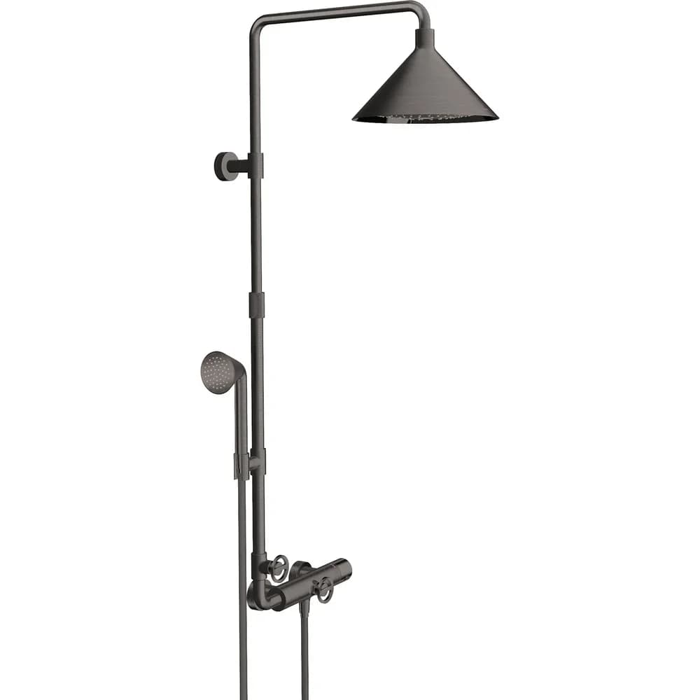 Hansgrohe Showerpipe Axor Front Brushed Black Chrome 26020340