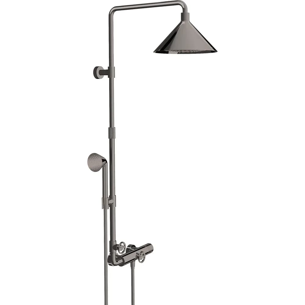 Hansgrohe Showerpipe Axor Front Polished Black Chrome 26020330