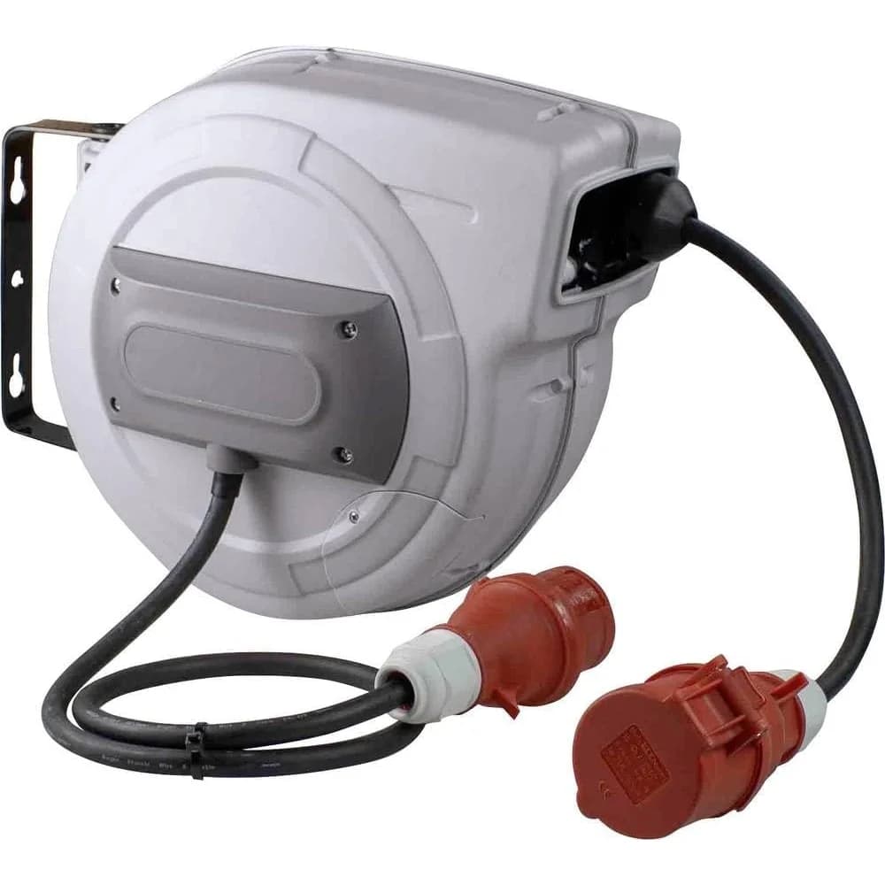 AS-SCHWABE 12649 - Automatische CEE Kabelaufroller für die Werkstatt, 1 m + 15 m