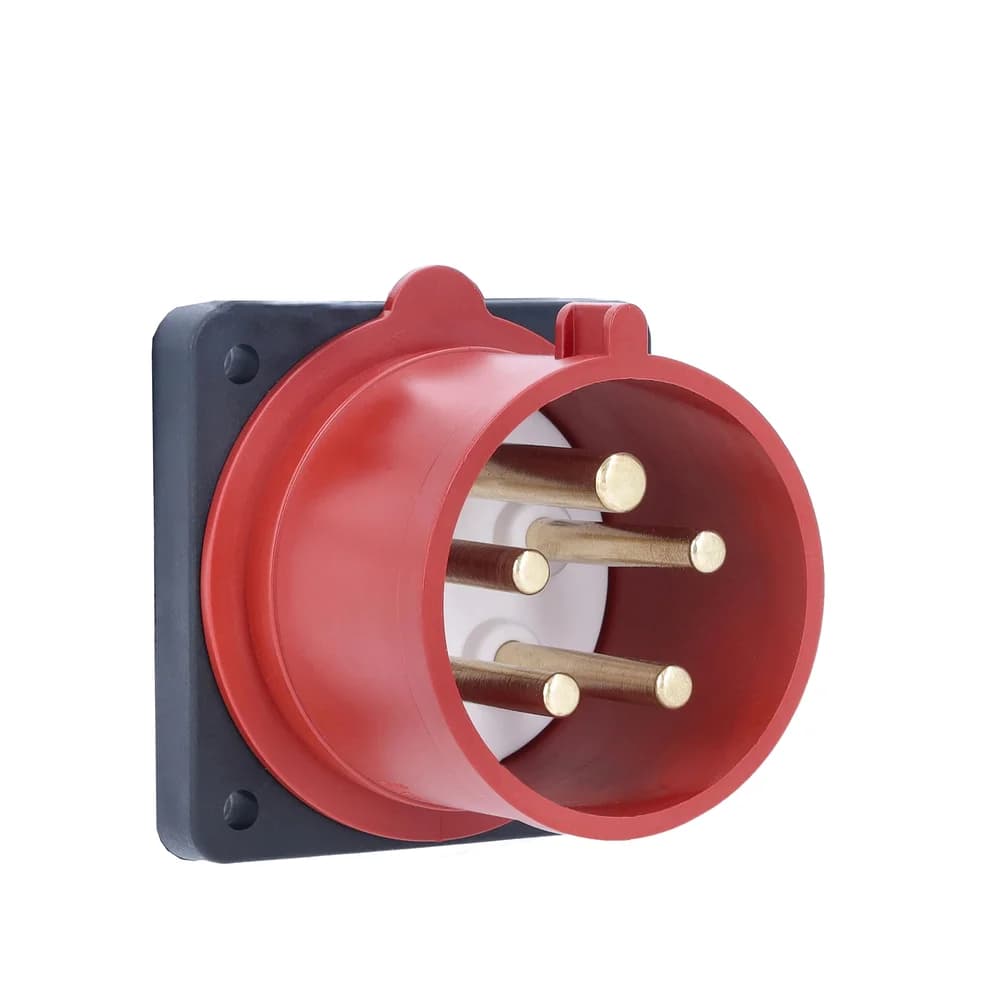as-Schwabe CEE-Anbaustecker 400V 32A 5-polig mit Dichtungsring IP44 - Rot