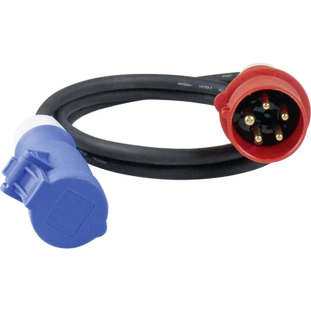 as - Schwabe Adapterleitung 1,5 m CEE Stecker 5-polig auf CEE Kupplung, Außenbereich IP44