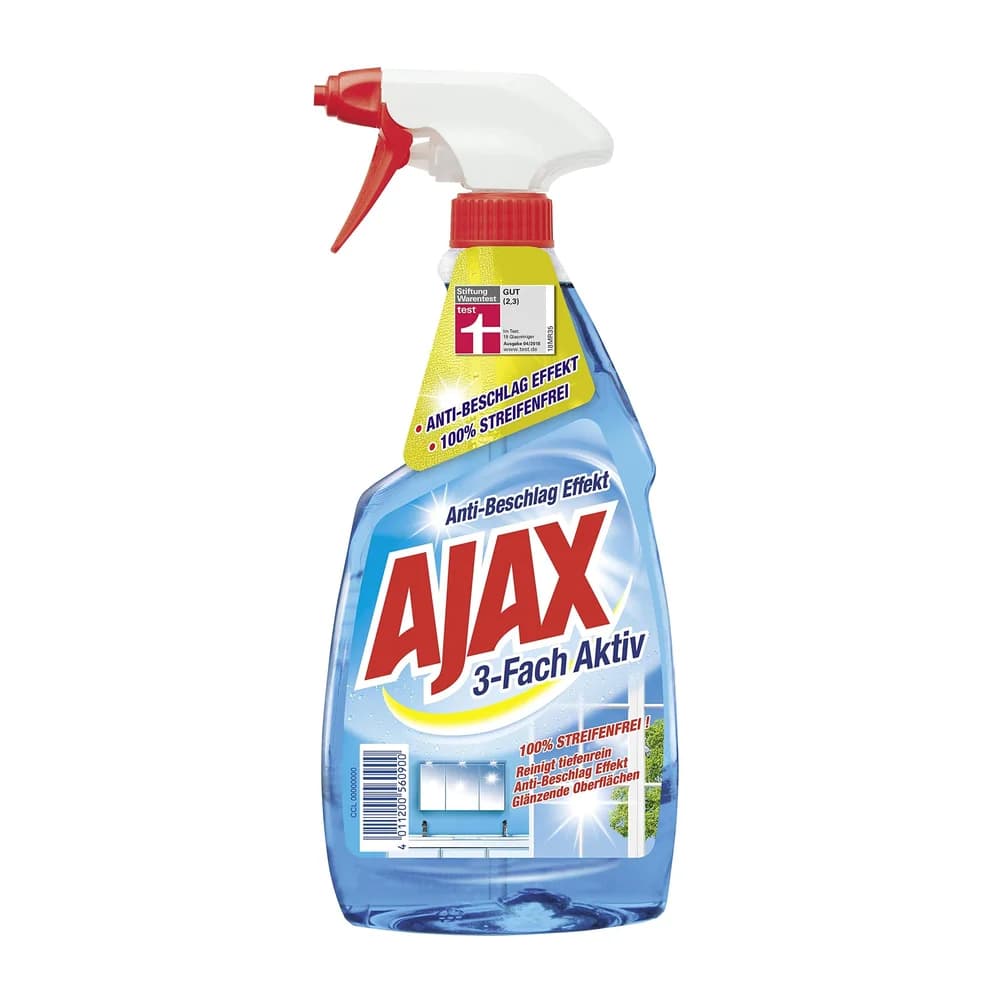 AJAX 3-Fach Aktiv Glasreiniger (500 ml) blau