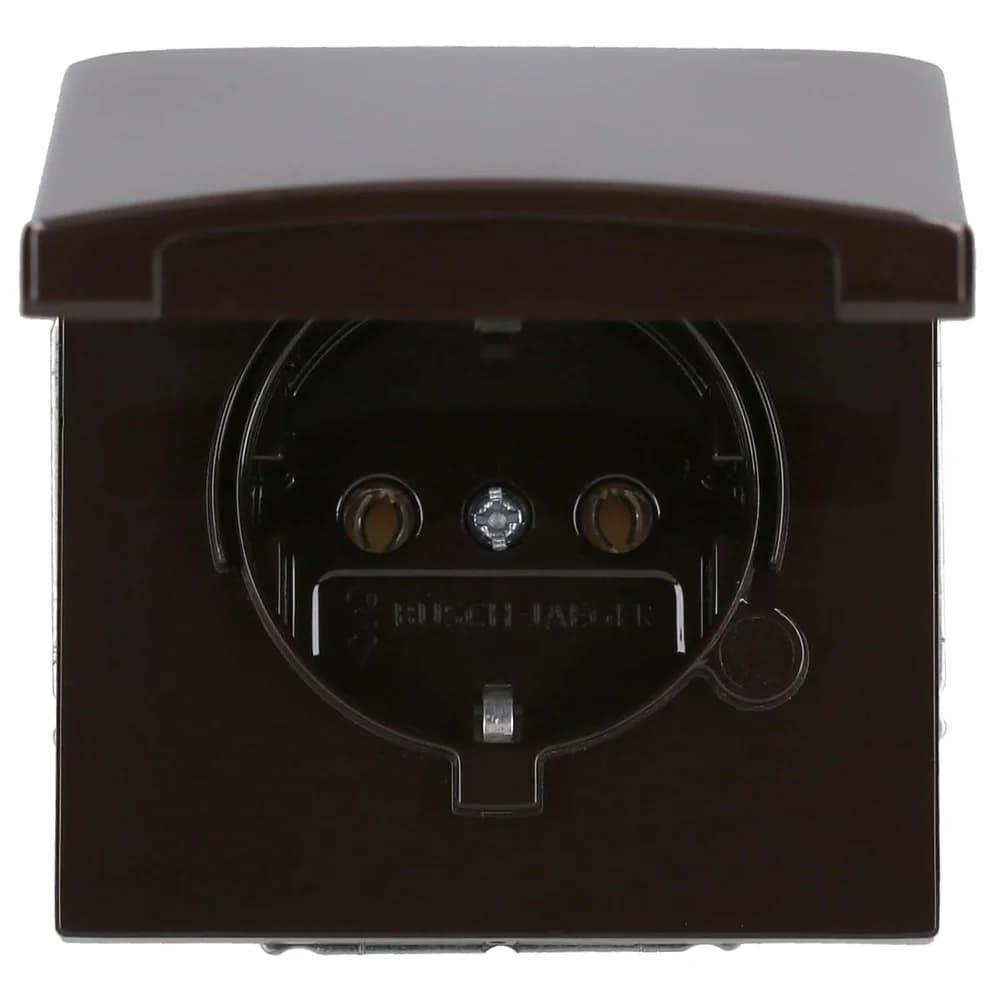 SCHUKO®Steckdosen-Einsatz mit Klappdeckel (braun)