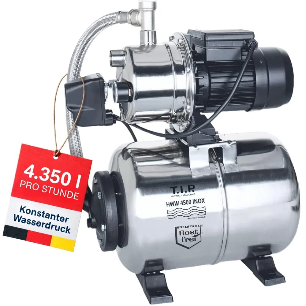 T.I.P. Hauswasserwerk HWW 4500 INOX - Schwarz/Silber