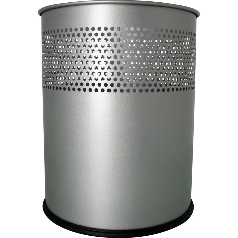 helit Papierkorb H2515799 26x31,5cm 15l rund Metall silber