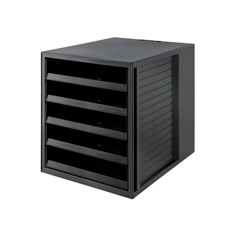 HAN Schubladenbox SCHRANK-SET KARMA, DIN A4, 5 offene Schubladen, öko-schwarz
