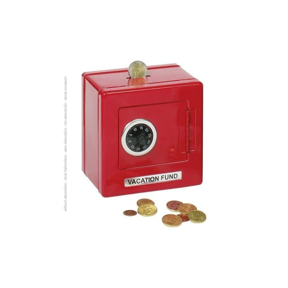 Gollnest & Kiesel Spardose Goki 14019 - Spardose Metalltresor mit Kombinationsschloss, rot, 13,5