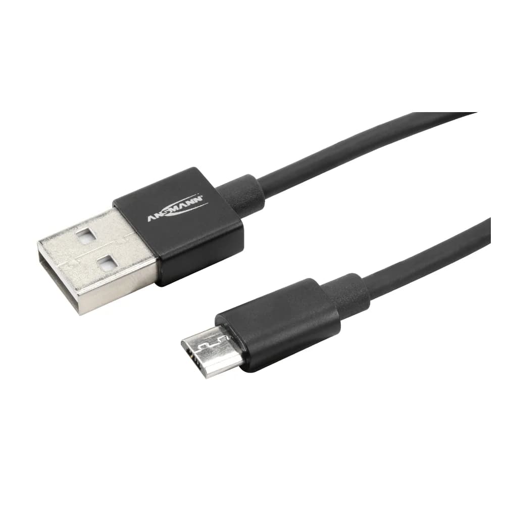 ANSMANN AG Micro-USB Daten- und Ladekabel 2 m 1700-0077 USB-Kabel, Aluminium-Stecker, TPE-Mantel