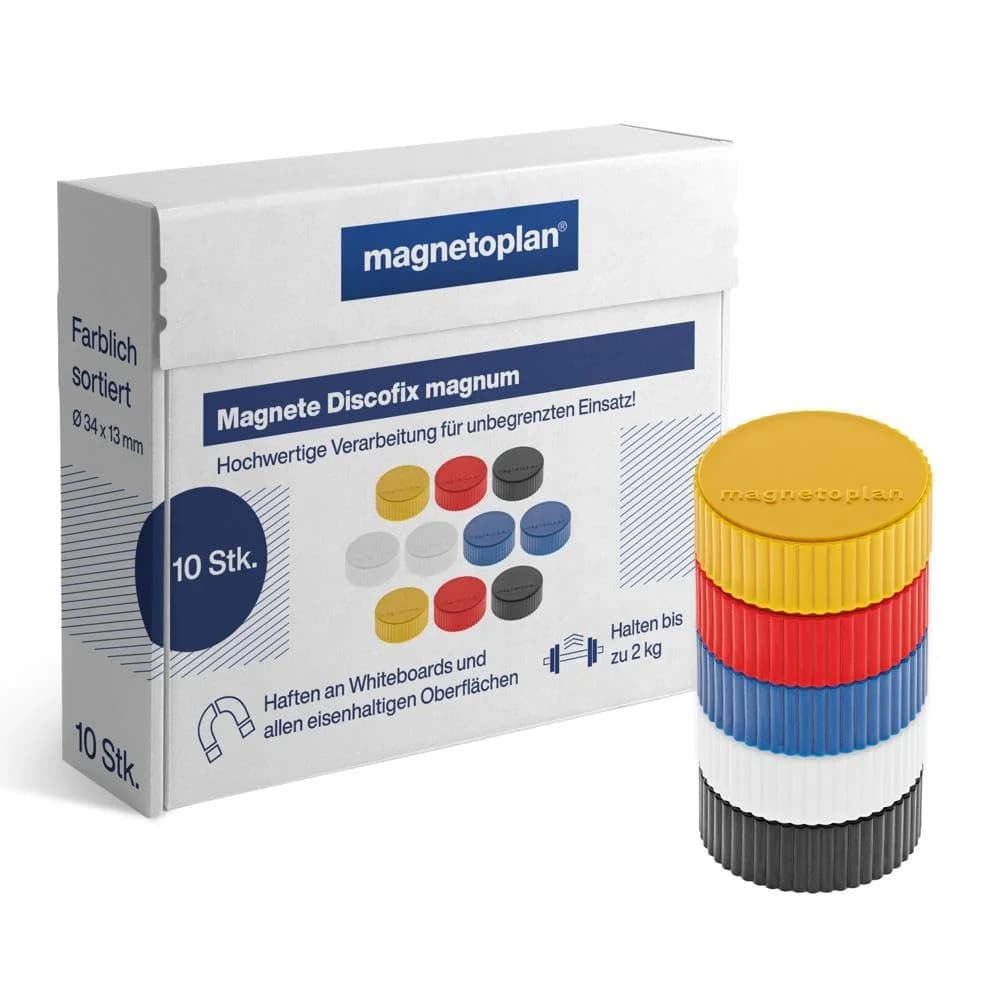 magnetoplan® Anzeigetafel Discofix Magnum sortiert 34mm 10St (1-St)
