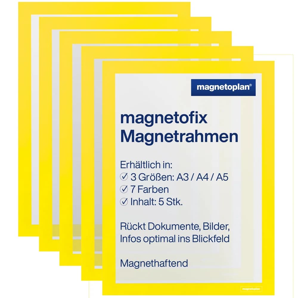 magnetoplan Magnetofix Sichtfenster gelb DIN A3 5St