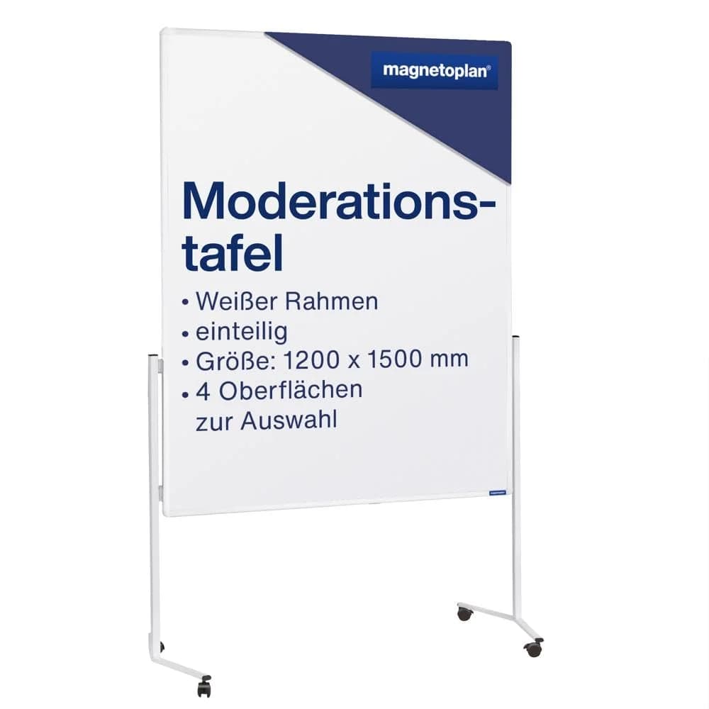 Magnetoplan Moderationstafel Präsentationstafel - mit Rollen - 120x150cm (BxH) - Karton (beidseitig) - pinnbar
