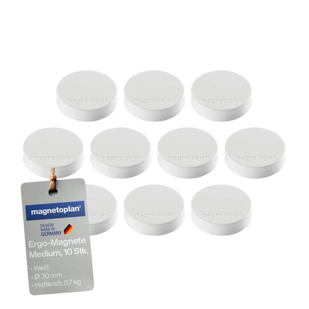 Magnetoplan Ergo medium Magnete weiß 30mm 10St