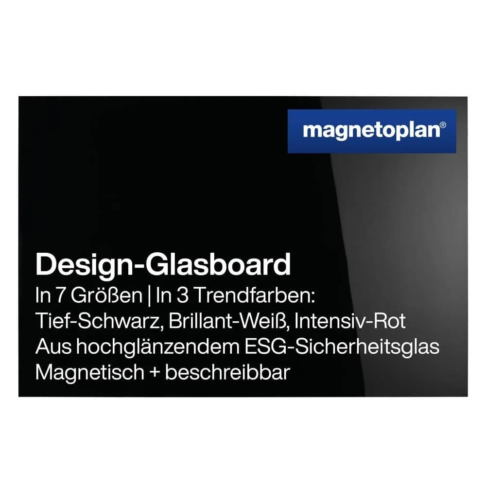 magnetoplan Design-Glasboards 150x100cm magnetisch schwarz