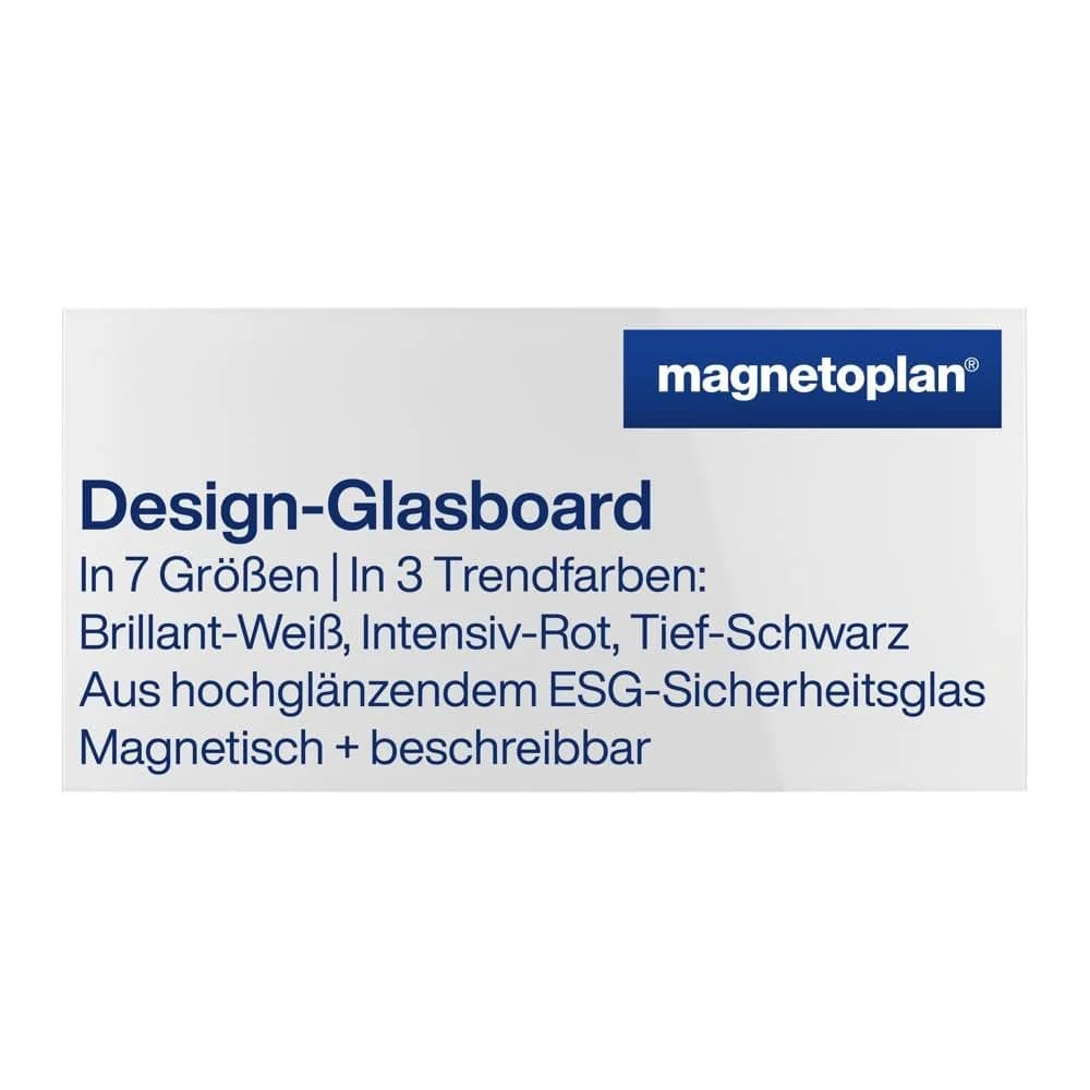 Magnetoplan Design-Glasboard, magnetisch, 2000 x 1000 mm, brillant-weiss