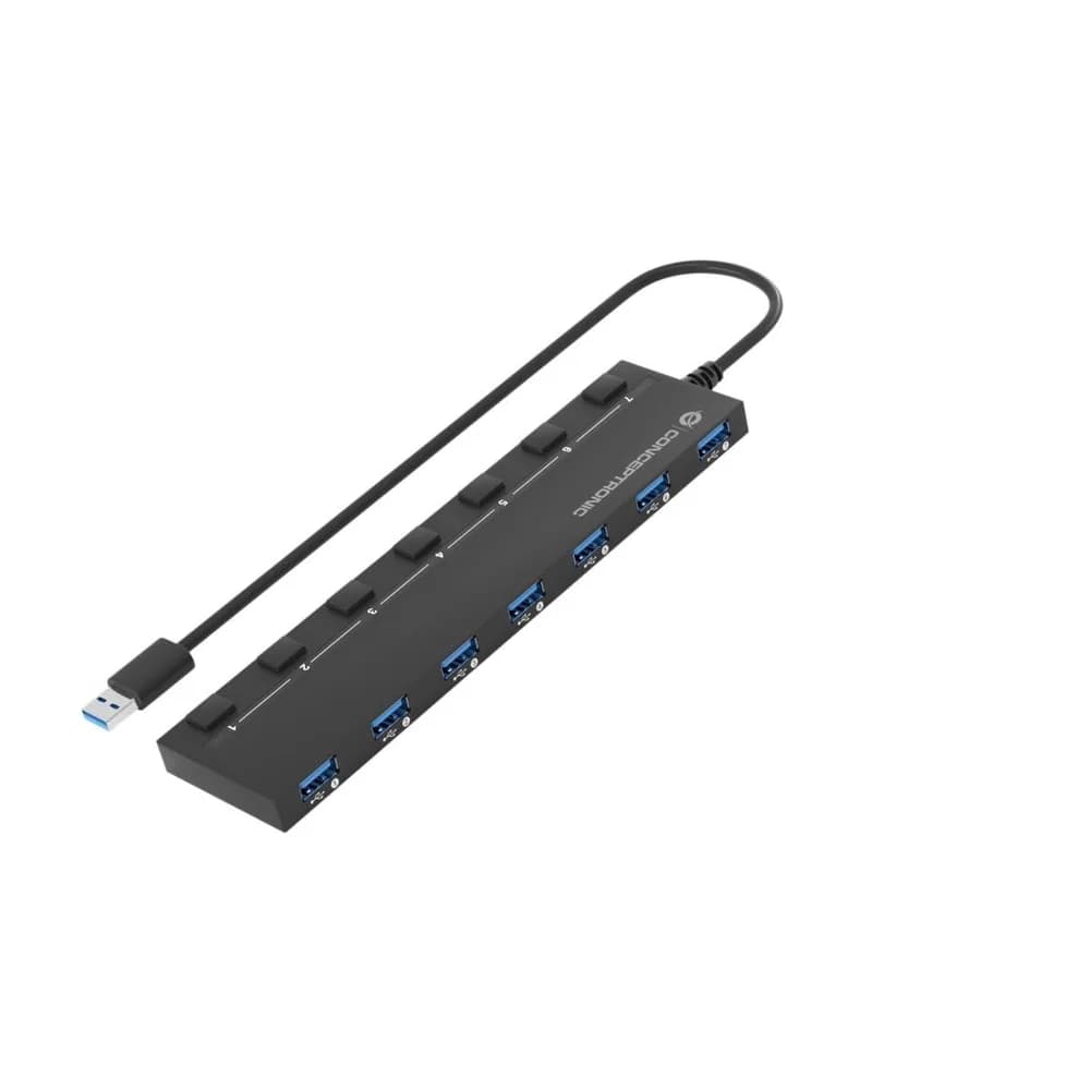 Conceptronic HUBBIES19BP 7-Port-USB 3.0-Hub mit Netzteil