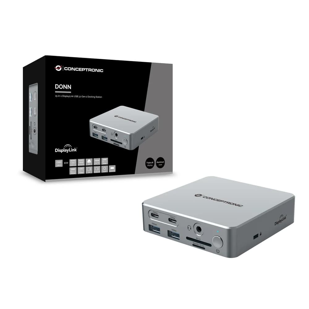 Conceptronic DONN25G 15-in-1 DisplayLink USB 3.2 Gen 2 Dockingstation