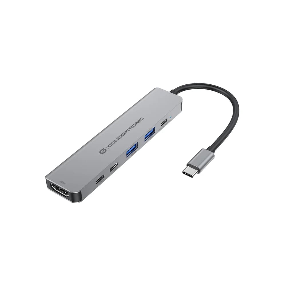 Conceptronic DONN33G 6-in-1 USB 3.2 Gen 1 Dockingstation, HDMI, USB-A 3.0 x