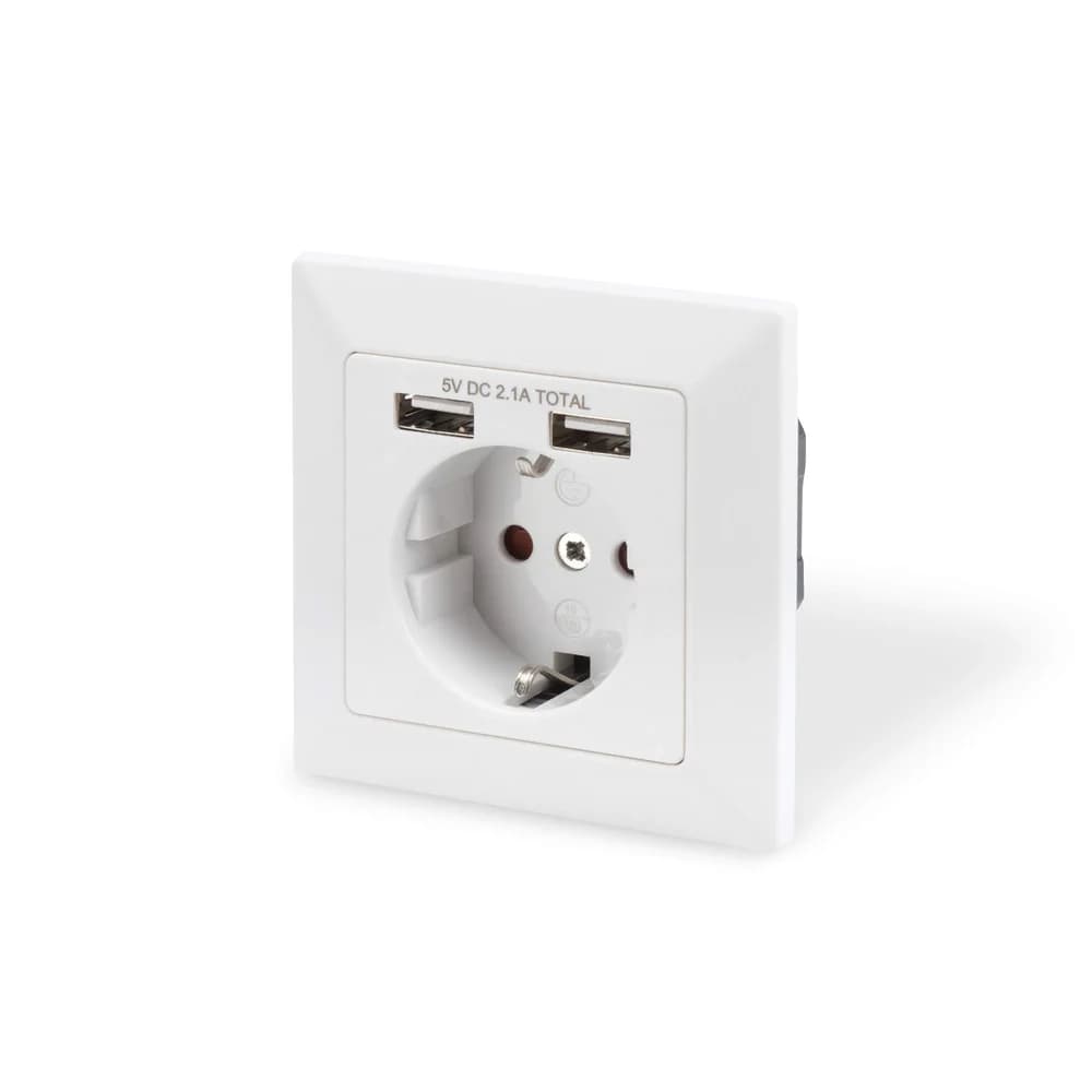Socket with 2 USB ports