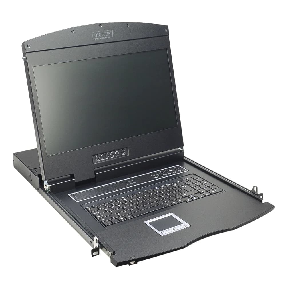 DIGITUS 722111GE - 19 Zoll KVM Konsole, 19" TFT mit Tastatur DE